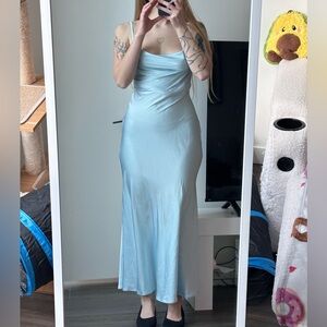 Strapless Light Blue Women's Dress